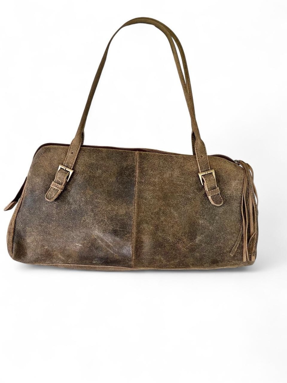 Hobo International Vintage Brown Suede Barrel Bag